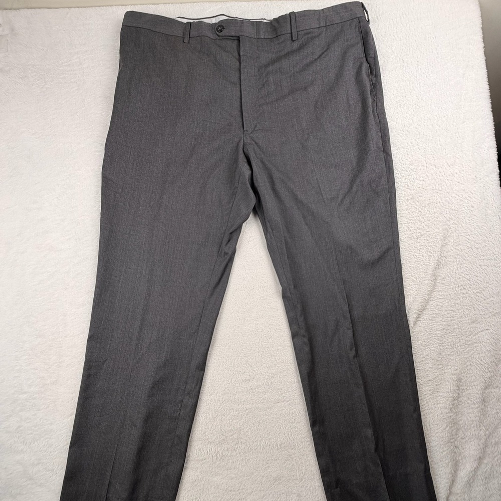JWN Dress Pants Mens 44R Grey Traditional Fit Italian Wool Flat Front Slacks